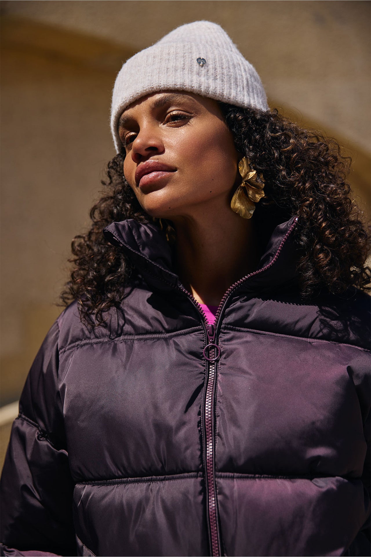 Dames Puffer Jas Kort | Bordeaux | Warme Winterjas