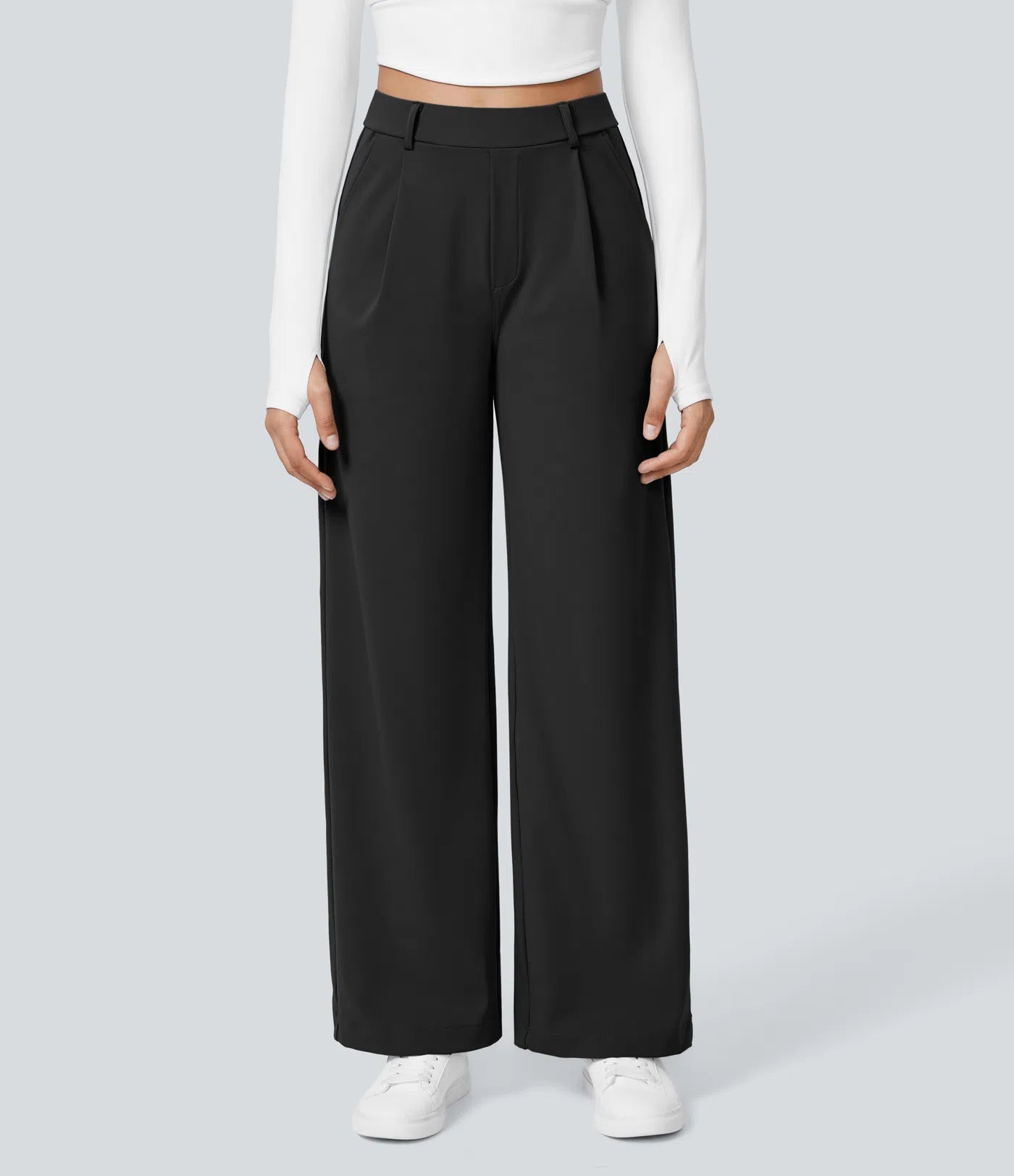 Vrouwen Wijde Pantalon Zwart | Hoge Taille | Rechte Pijpen | Elegant & Comfortabel