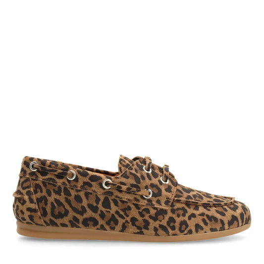 Dames Bootschoenen Suède | Donkere Luipaardprint | Instappers met Veters