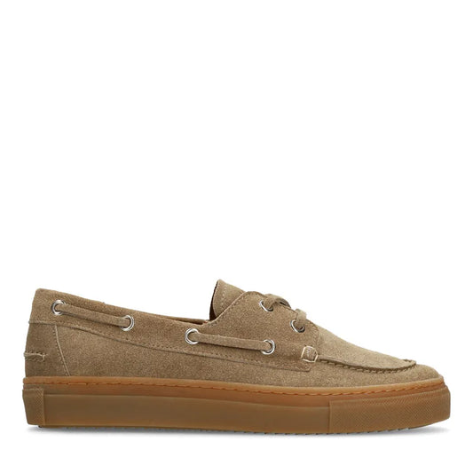 Dames Bootschoenen | Beige Suède | Casual Instappers met Rubberen Zool