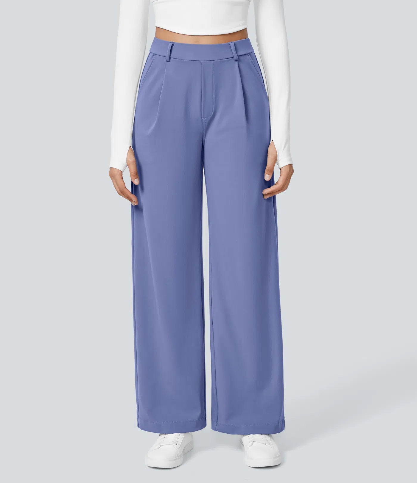 Vrouwen Wijde Pantalon Blauw | Hoge Taille | Rechte Pijpen | Chic & Comfortabel