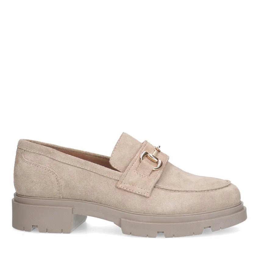 Dames Loafers Taupe | Chunky Zool | Suède Look