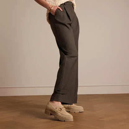 Dames Loafers Taupe | Chunky Zool | Suède Look