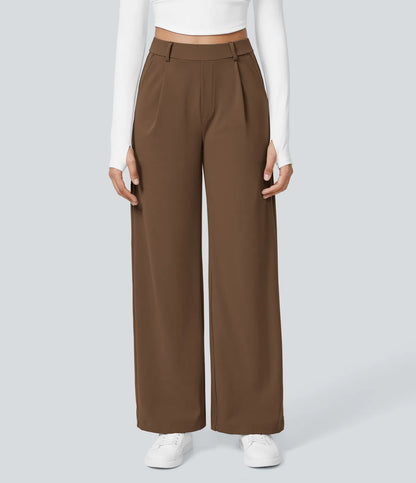 Dames Pantalon | Bruin | Wide-Leg Hoge Taille & Comfortabele Pasvorm