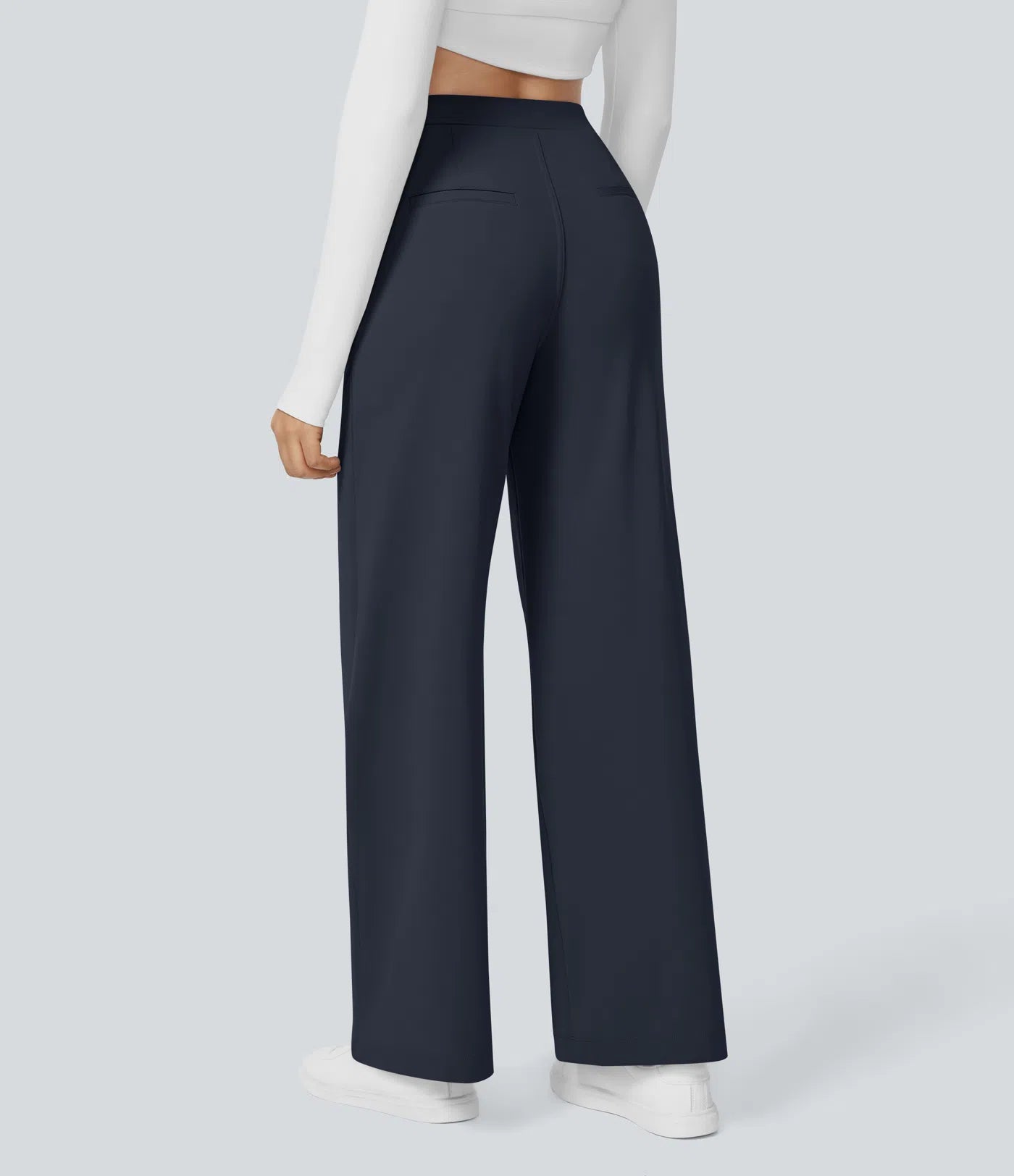 Dames Wide Leg Pantalon | Donkerblauw | Hoge Taille & Comfortabele Pasvorm