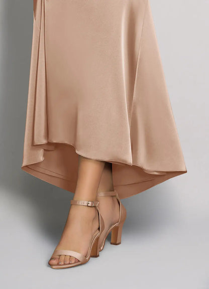 Dames Sandaal Beige | Blokhak | Enkelbandje | Suède-look