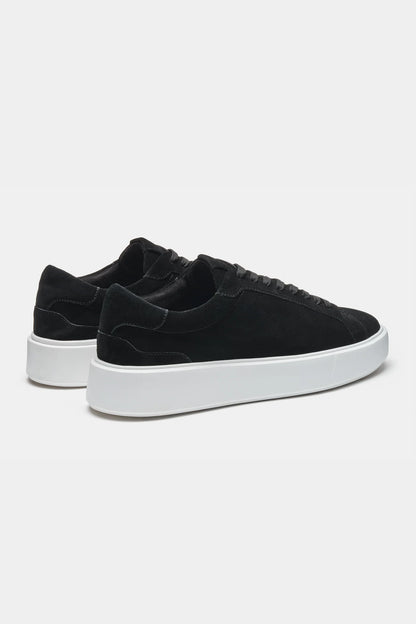 Herensneakers | Zwart Suède | Minimalistische Luxe met Witte Zool