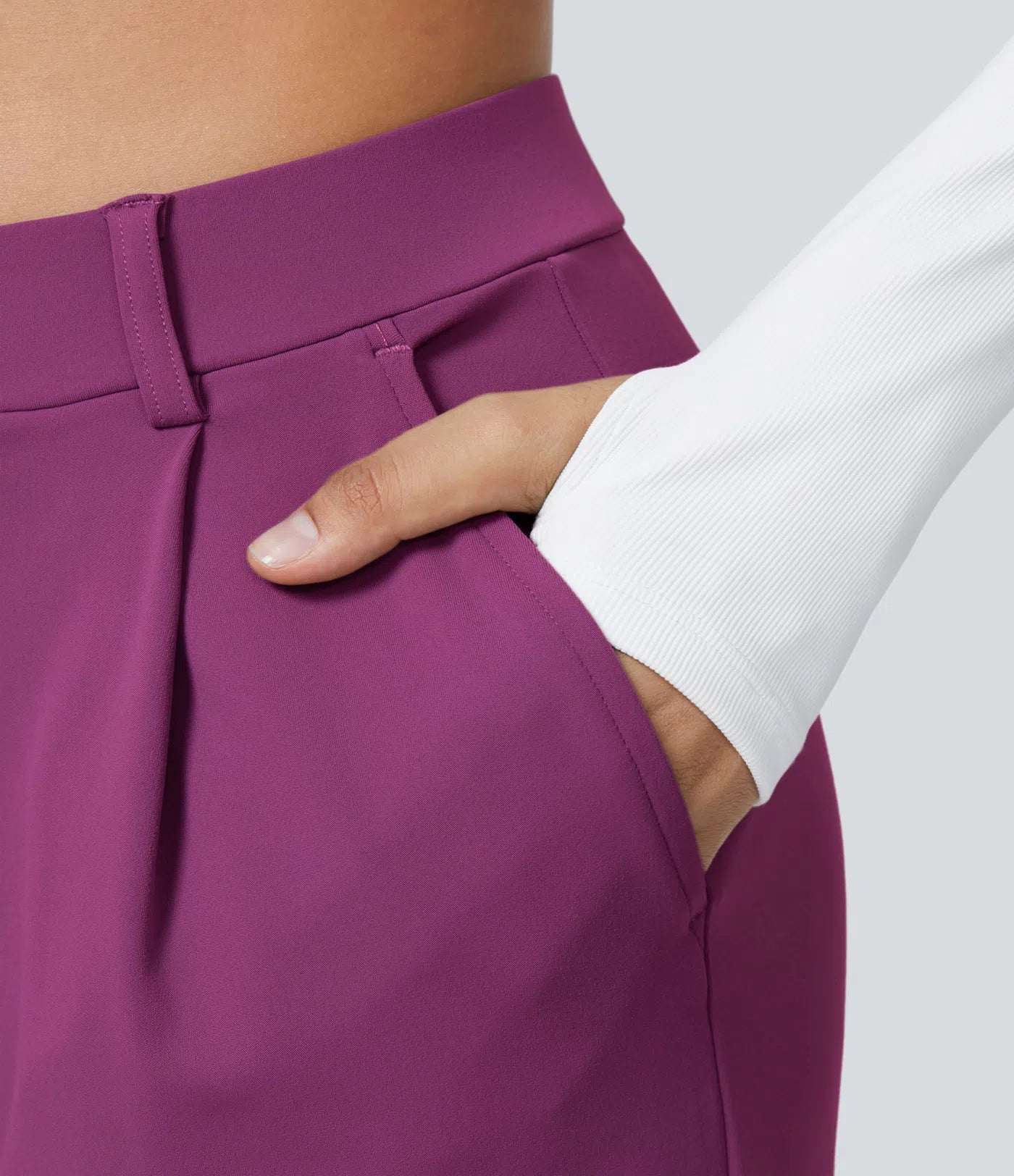Vrouwen Wijde Pantalon Paars | Hoge Taille | Rechte Pijpen | Chic & Comfortabel