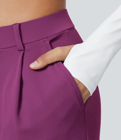 Vrouwen Wijde Pantalon Paars | Hoge Taille | Rechte Pijpen | Chic & Comfortabel