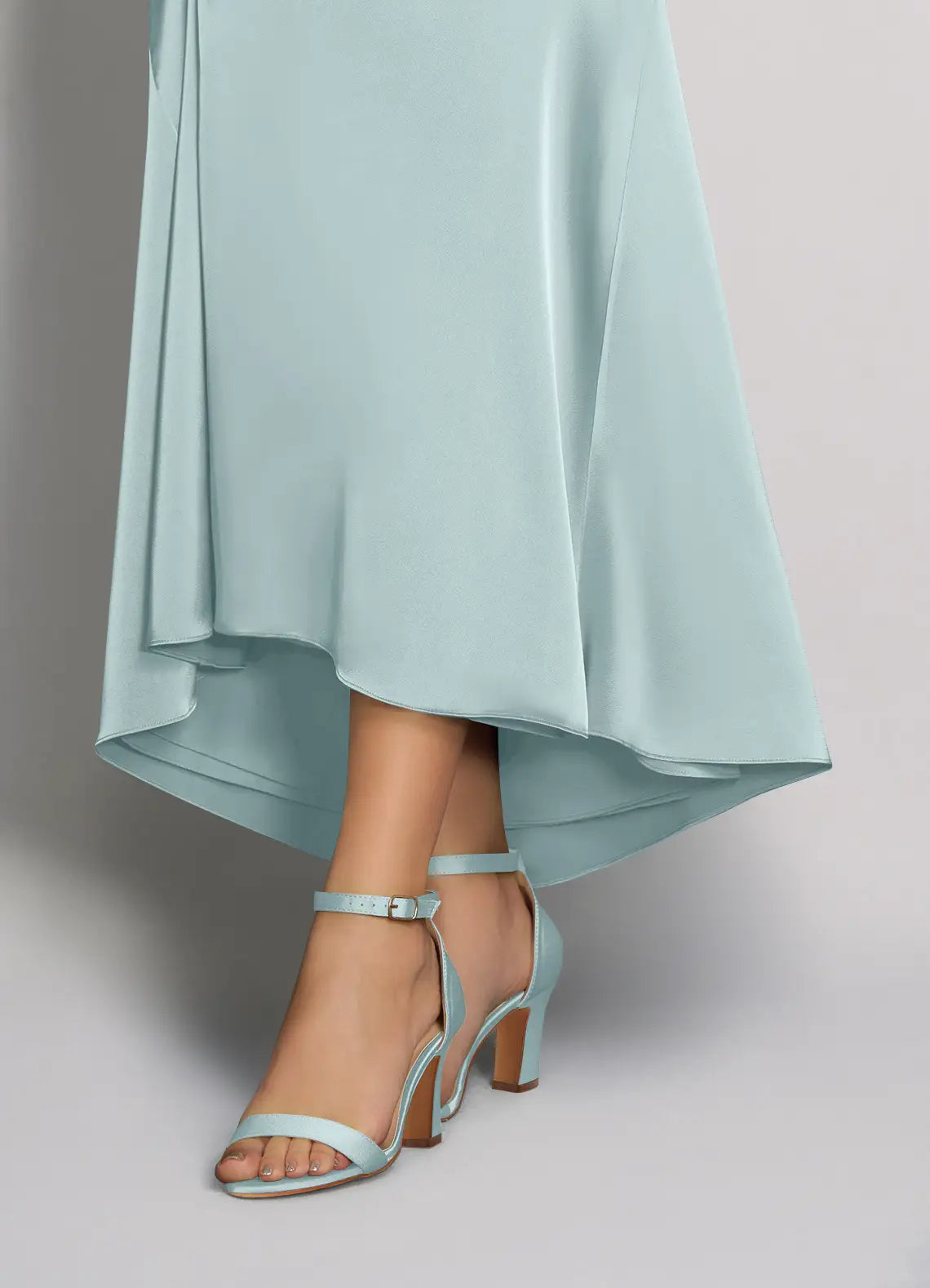 Dames Sandaal Hemelblauw | Blokhak | Enkelbandje