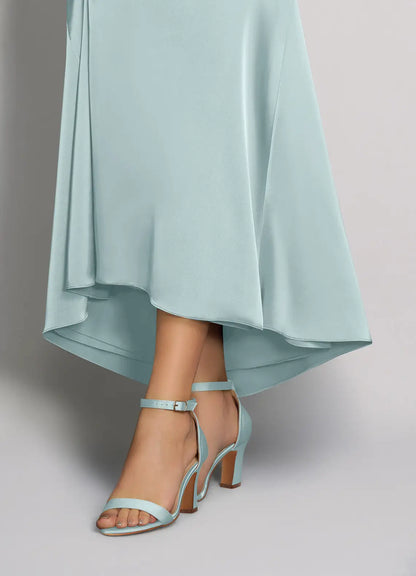 Dames Sandaal Hemelblauw | Blokhak | Enkelbandje