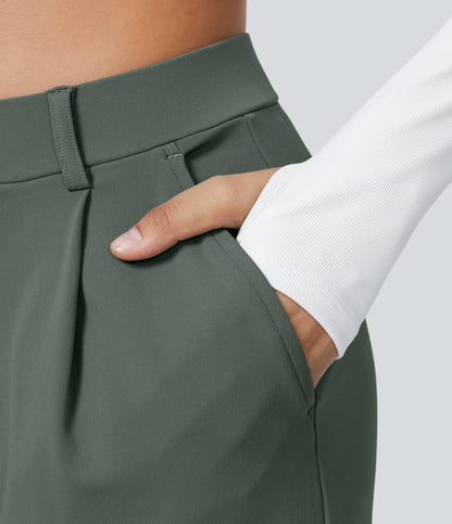Dames Wide Leg Pantalon | Olijfgroen | Hoge Taille & Comfort Fit
