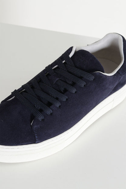 Herensneakers | Donkerblauw Suède | Comfortabele Mode met Witte Zool
