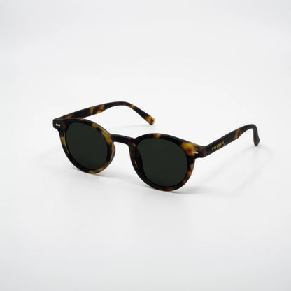 Leopard | Zonnebril met donkergroene glazen | Tortoise montuur