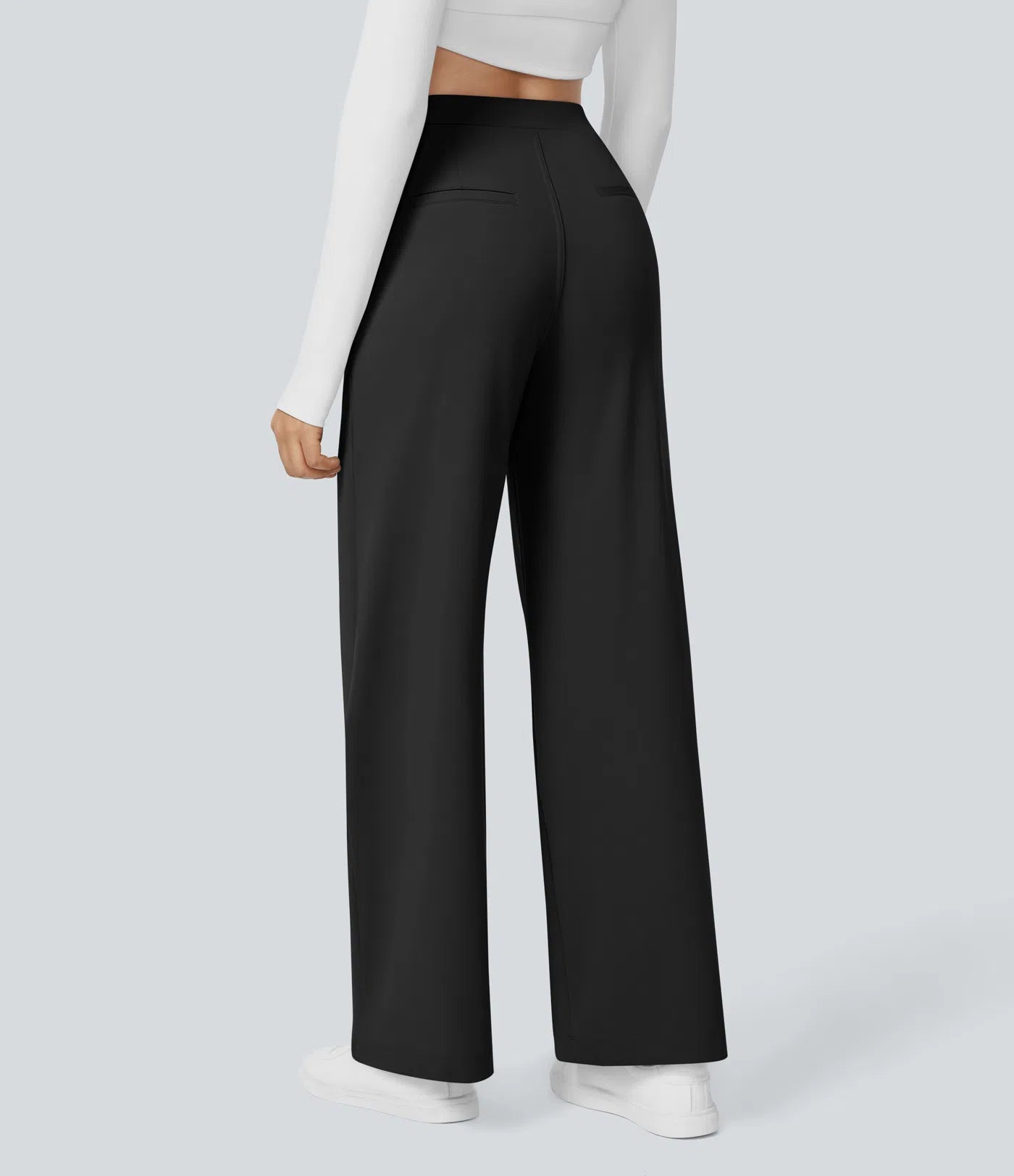 Vrouwen Wijde Pantalon Zwart | Hoge Taille | Rechte Pijpen | Elegant & Comfortabel