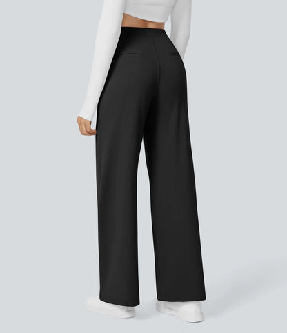 Vrouwen Wijde Pantalon Zwart | Hoge Taille | Rechte Pijpen | Elegant & Comfortabel