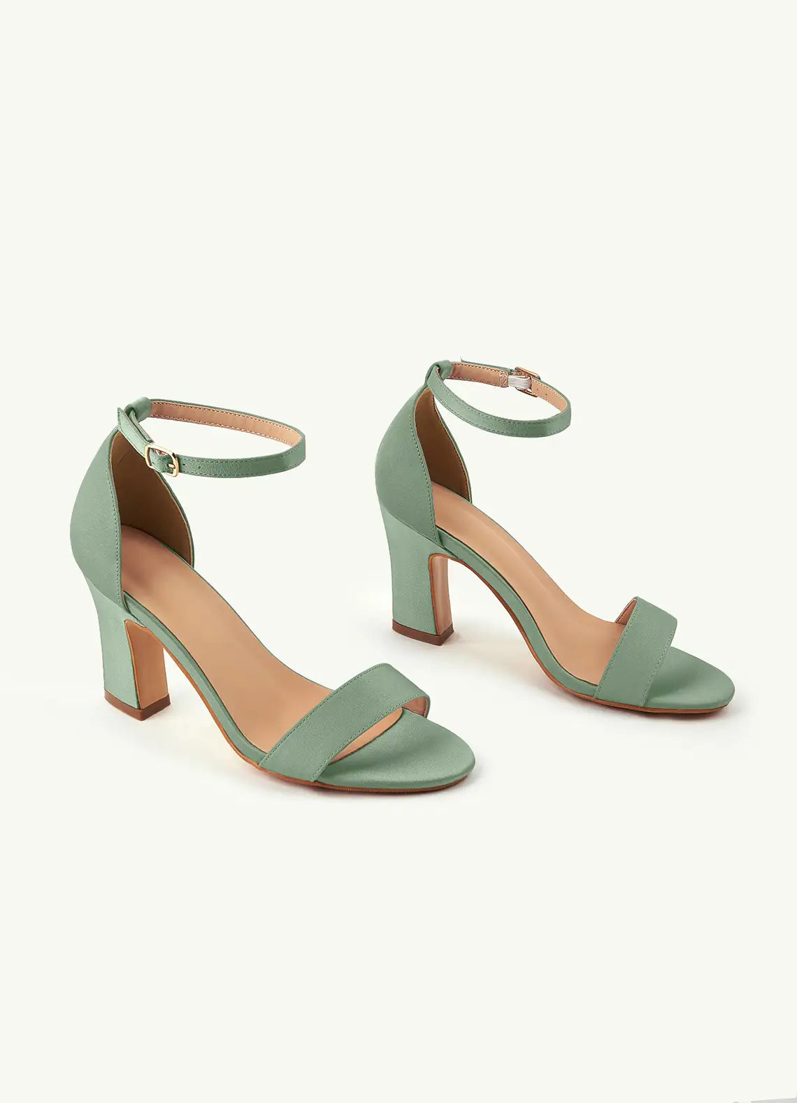 Dames Sandaal Matcha | Blokhak | Enkelbandje