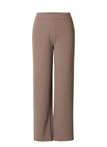 Dames Broek Taupe | Wijde Pijpen | Hoge Taille | Comfort Fit