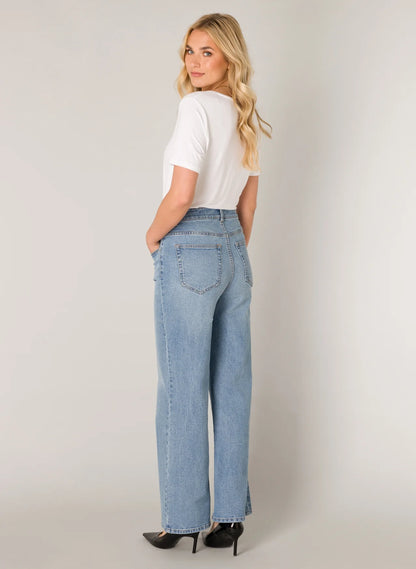 Dames Spijkerbroek Lichtblauw | Hoge Taille | Flared Fit | 5-Pocket Design