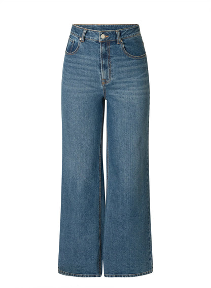 Dames Spijkerbroek Blauw | Hoge Taille | Wide Leg | Klassiek 5-Pocket Model