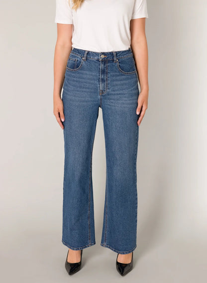 Dames Spijkerbroek Blauw | Hoge Taille | Wide Leg | Klassiek 5-Pocket Model