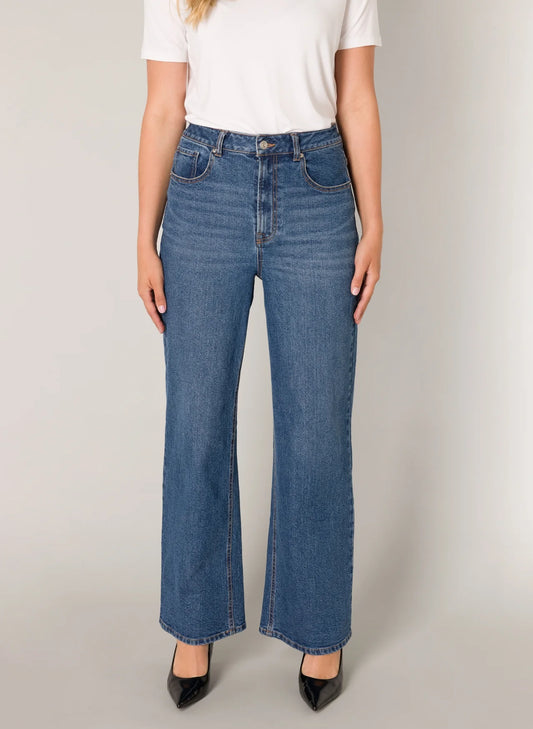 Dames Spijkerbroek Blauw | Hoge Taille | Wide Leg | Klassiek 5-Pocket Model