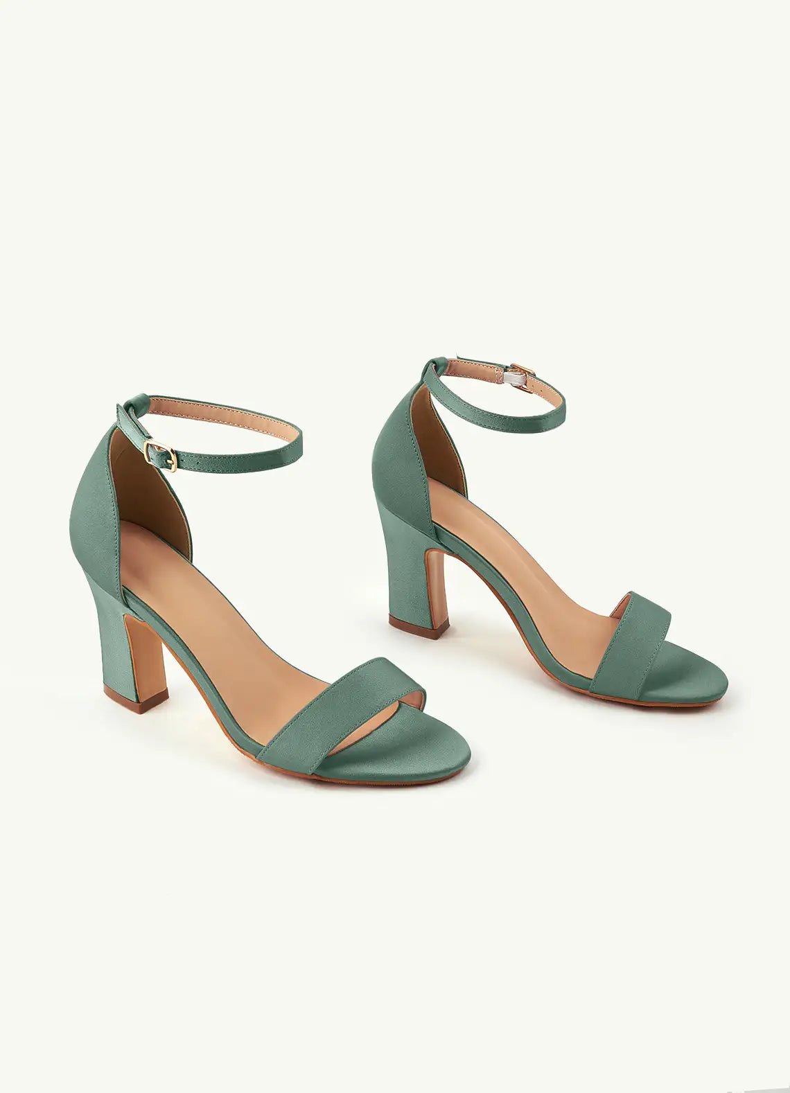 Dames Sandaal Eucalyptus | Blokhak | Enkelbandje
