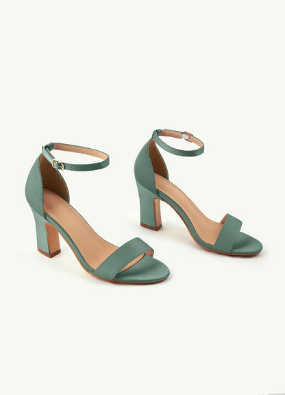 Dames Sandaal Eucalyptus | Blokhak | Enkelbandje