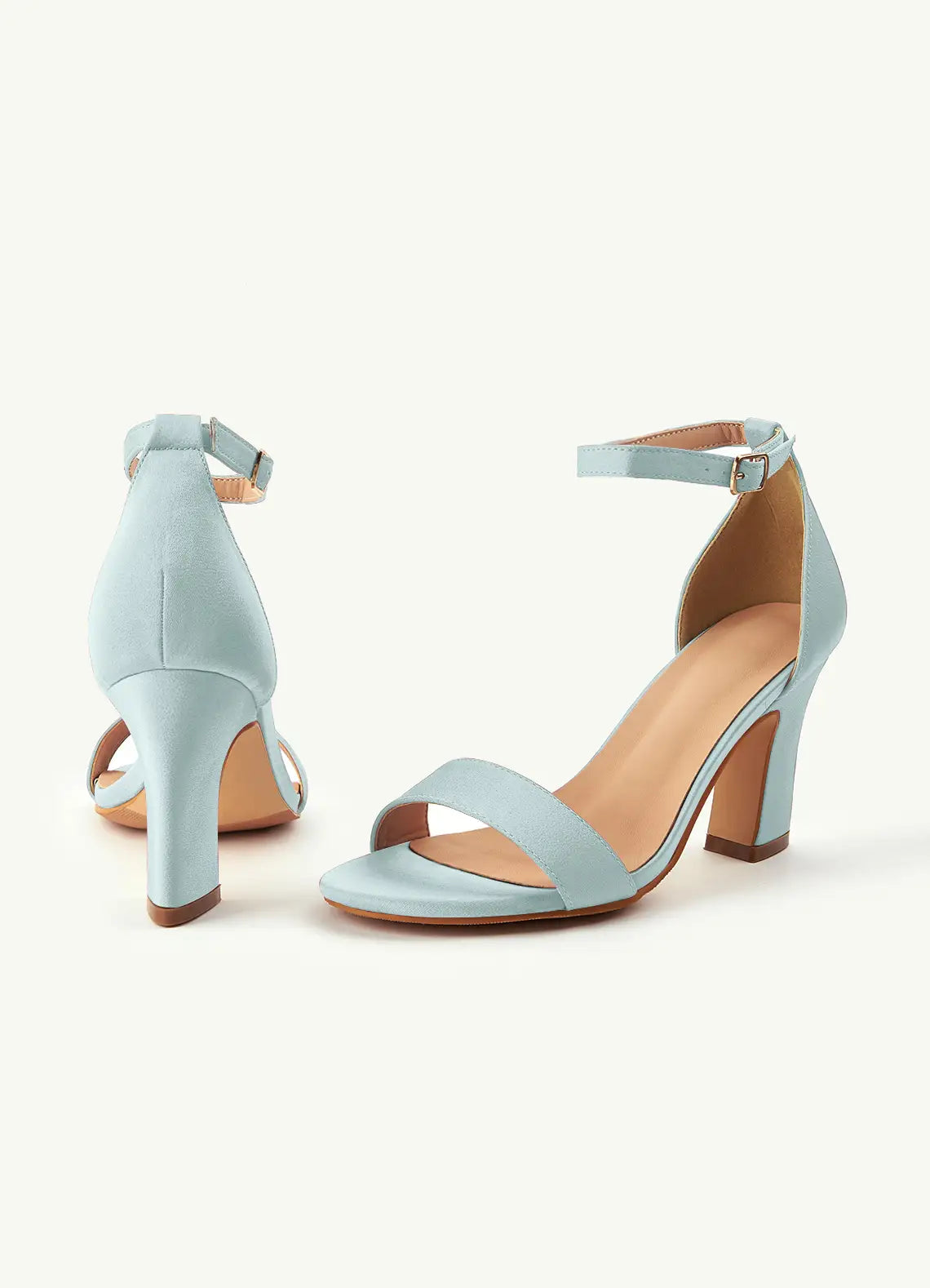 Dames Sandaal Hemelblauw | Blokhak | Enkelbandje