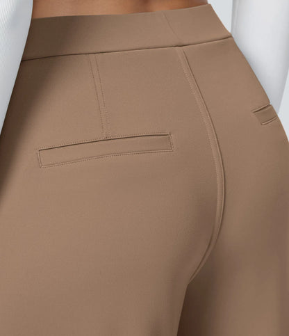 Vrouwen Wijde Pantalon Beige | Hoge Taille | Rechte Pijpen | Chic & Comfortabel