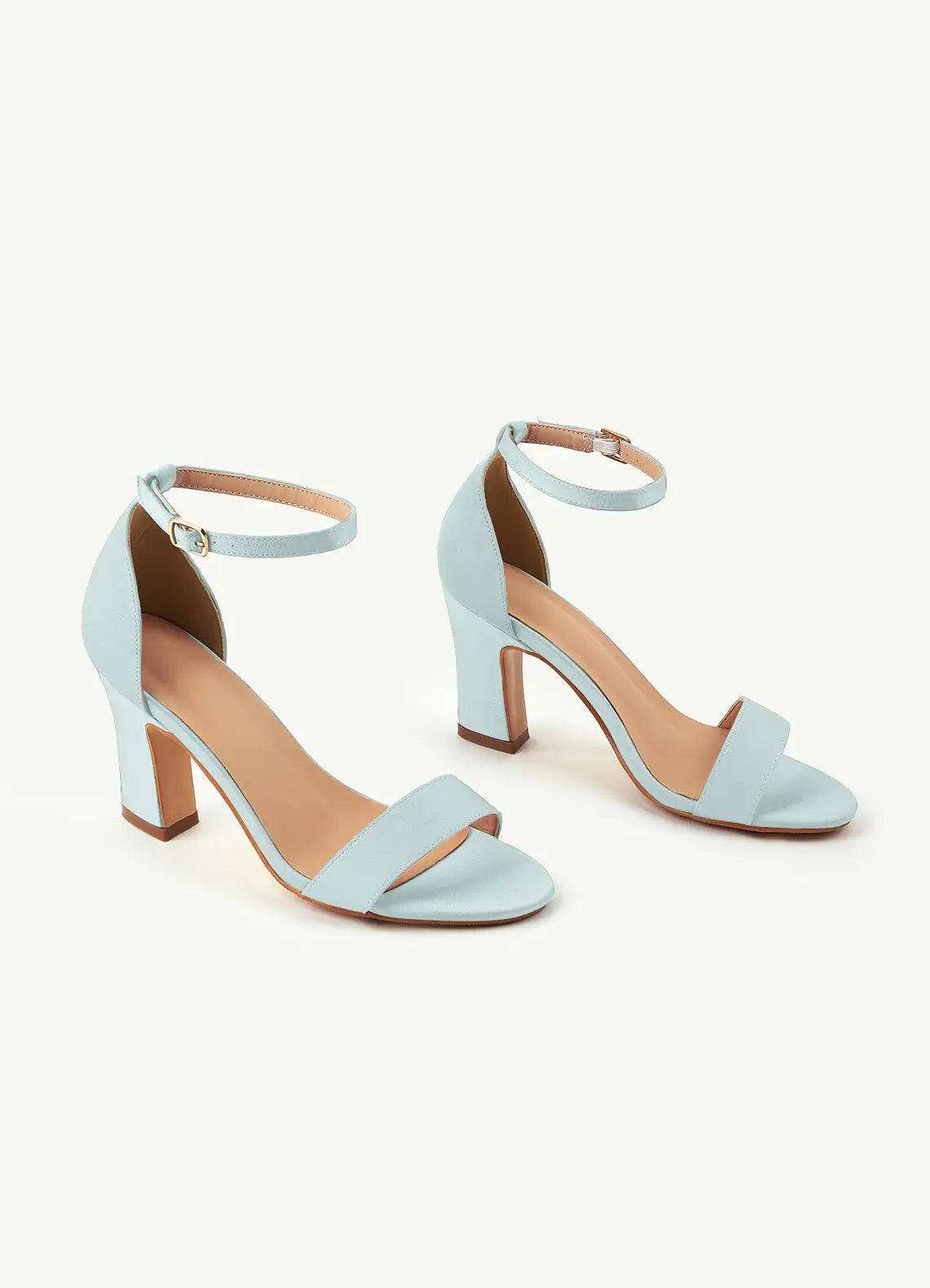 Dames Sandaal Hemelblauw | Blokhak | Enkelbandje