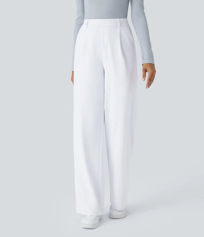 Dames Wide Leg Pantalon | Wit | Hoge Taille & Elegante Pasvorm