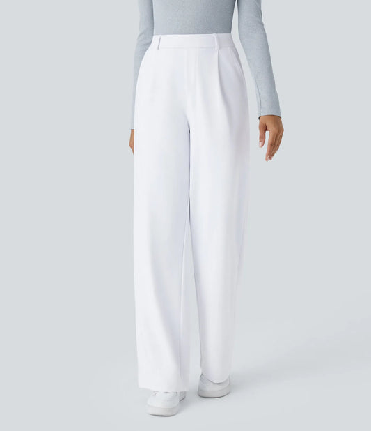 Dames Wide Leg Pantalon | Wit | Hoge Taille & Elegante Pasvorm