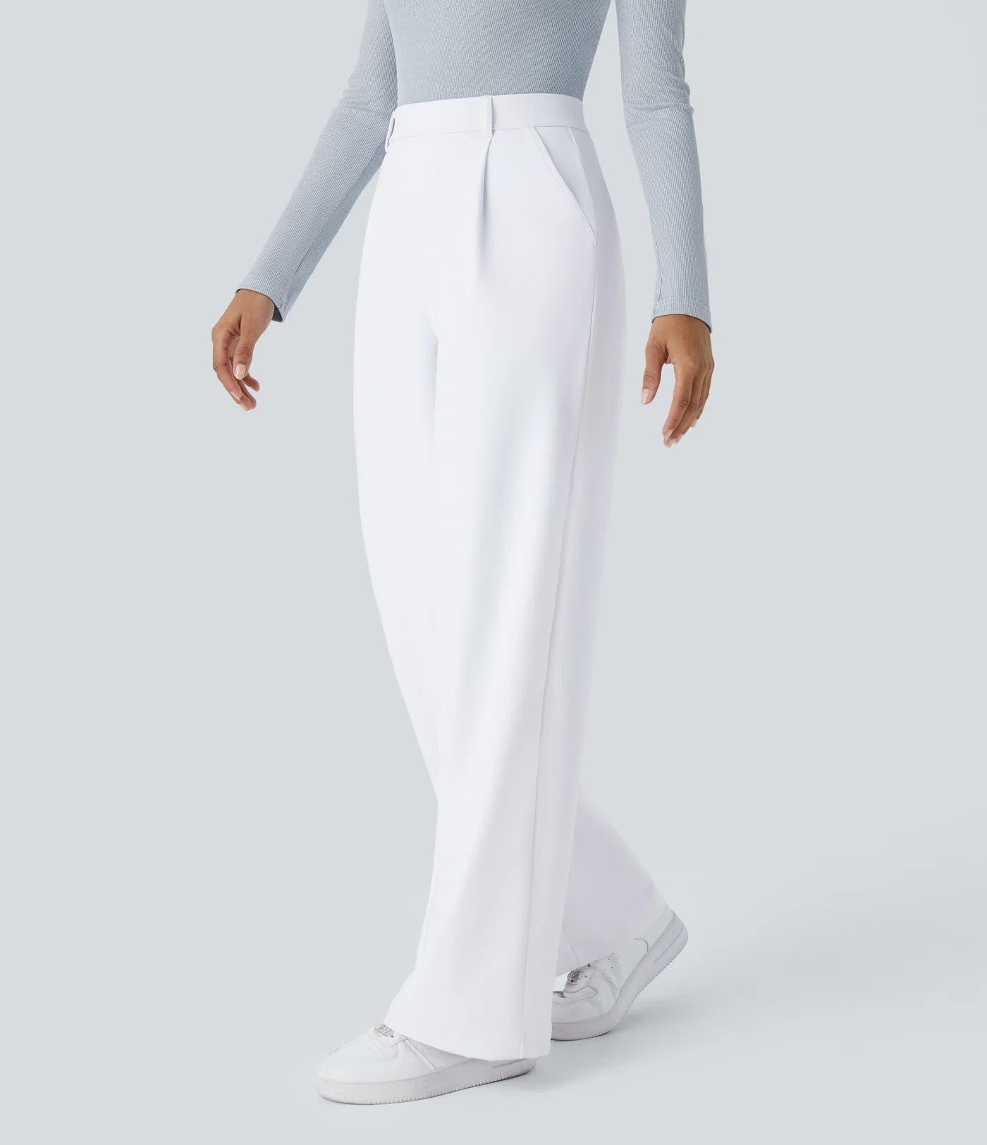 Dames Wide Leg Pantalon | Wit | Hoge Taille & Elegante Pasvorm