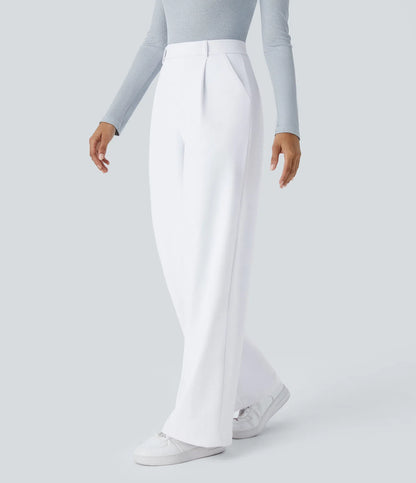 Dames Wide Leg Pantalon | Wit | Hoge Taille & Elegante Pasvorm