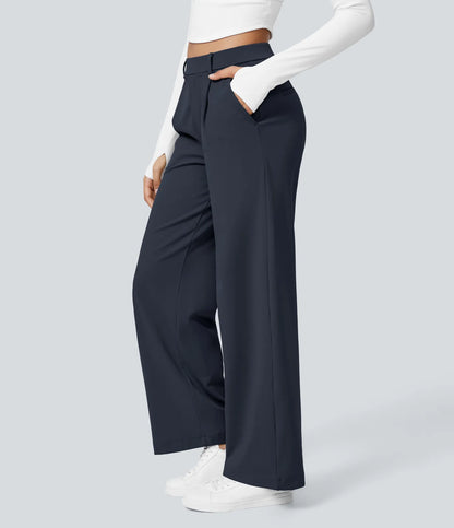 Dames Wide Leg Pantalon | Donkerblauw | Hoge Taille & Comfortabele Pasvorm
