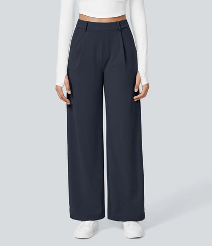 Dames Wide Leg Pantalon | Donkerblauw | Hoge Taille & Comfortabele Pasvorm