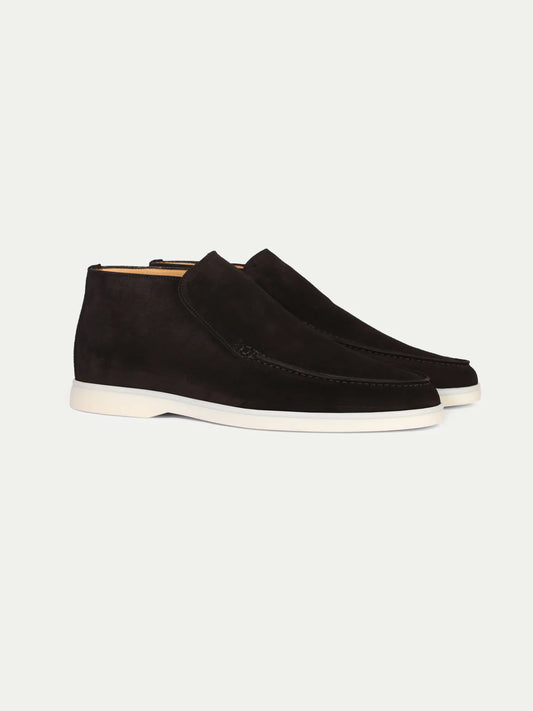 City Loafers Heren Zwart Suède | Luxe Italiaanse Instappers Zonder Veters