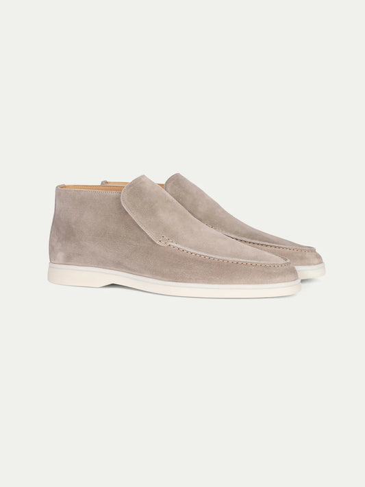 City Loafers Heren Suède Lichtgrijs | Luxe Italiaanse Instappers