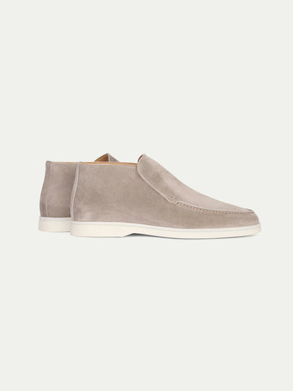 City Loafers Heren Suède Lichtgrijs | Luxe Italiaanse Instappers