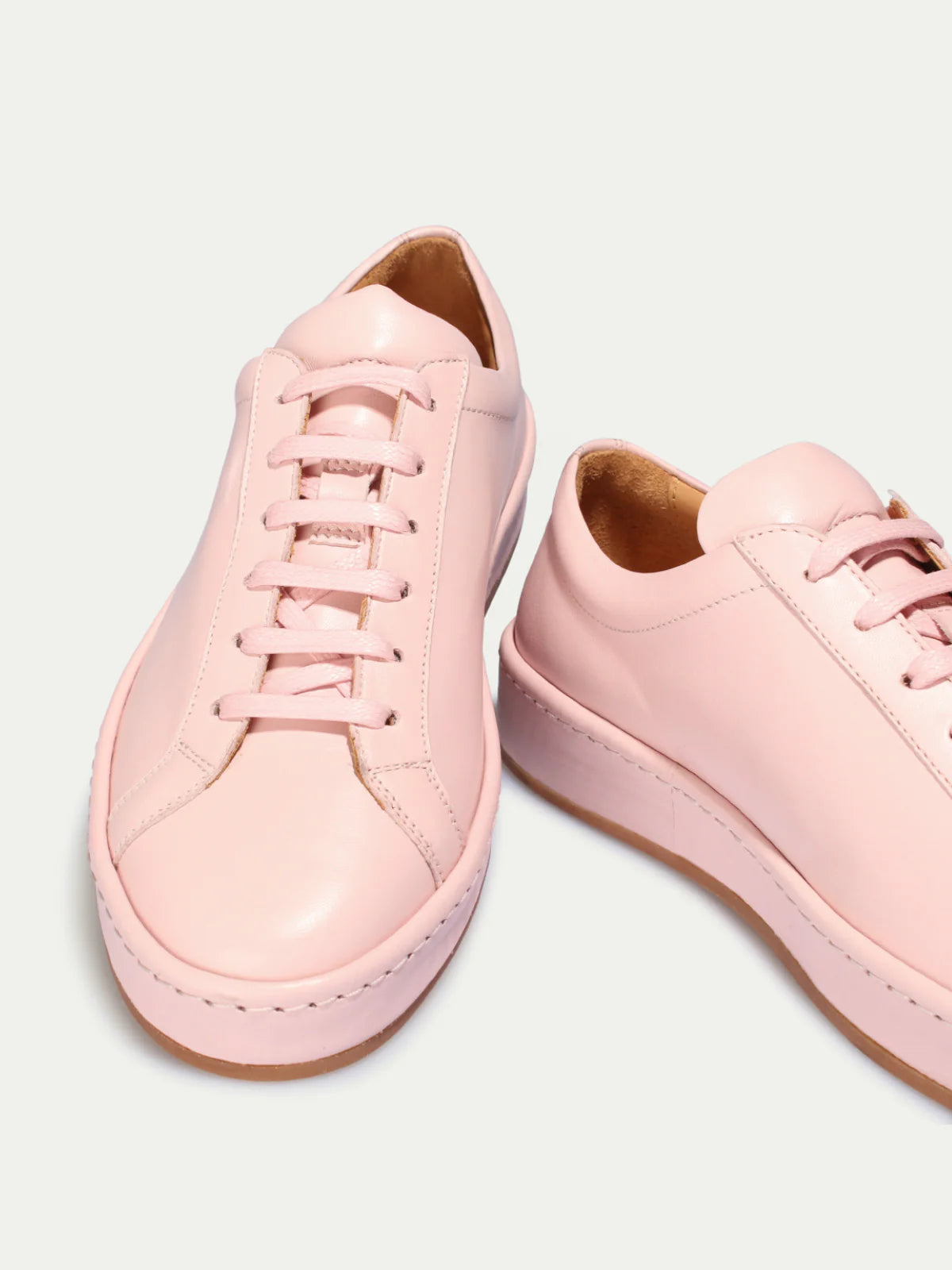 Dames Sneakers | Roze Nappa Leer | Stijlvolle Lage Sneakers