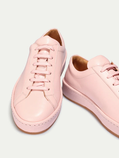 Dames Sneakers | Roze Nappa Leer | Stijlvolle Lage Sneakers