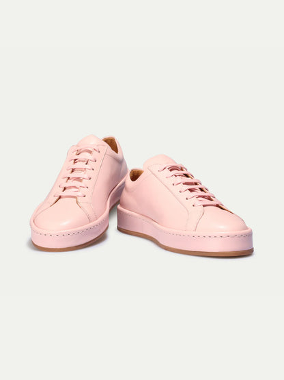 Dames Sneakers | Roze Nappa Leer | Stijlvolle Lage Sneakers