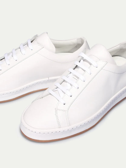 Dames Sneakers | Wit Nappa Leer | Comfortabele Lage Sneakers