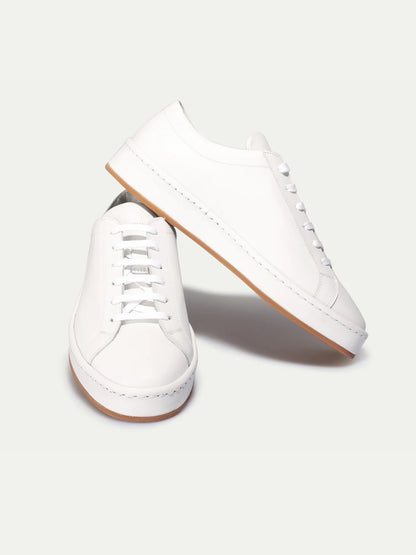 Dames Sneakers | Wit Nappa Leer | Comfortabele Lage Sneakers