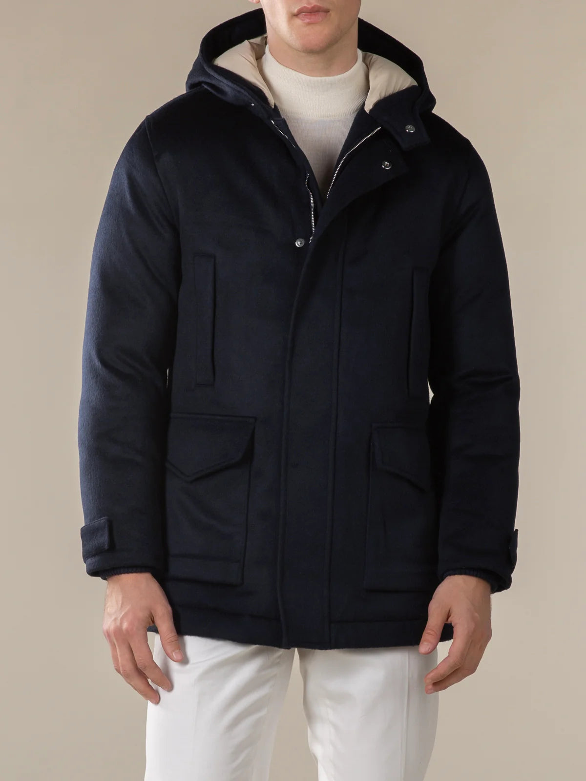 Heren Winterjas Donkerblauw | Gewatteerde Capuchon | Stijlvol & Warm