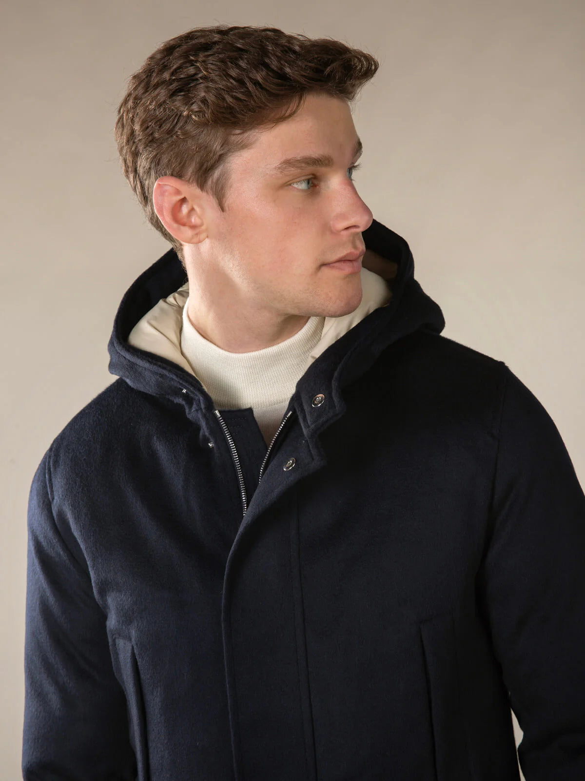 Heren Winterjas Donkerblauw | Gewatteerde Capuchon | Stijlvol & Warm