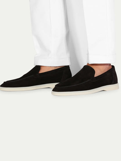Yacht Loafers Heren | Zwart Suède | Luxe Italiaanse Instappers Zomer