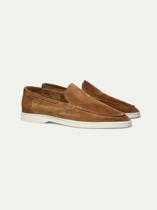Caramelkleurige Suède Loafers Heren | Italiaanse Instappers Zonder Veters