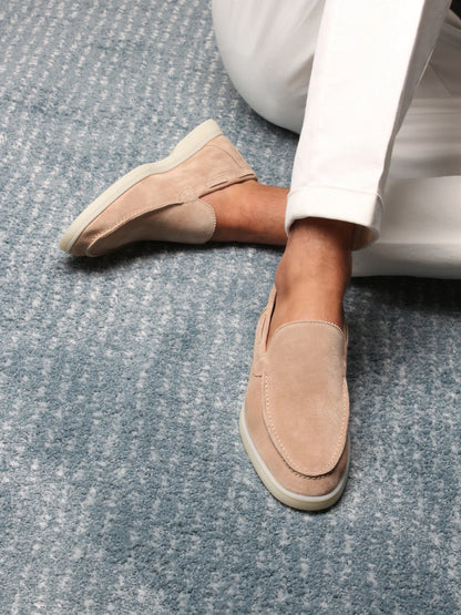 Yacht Loafers Heren | Beige Suède | Luxe Italiaanse Instappers Zomer